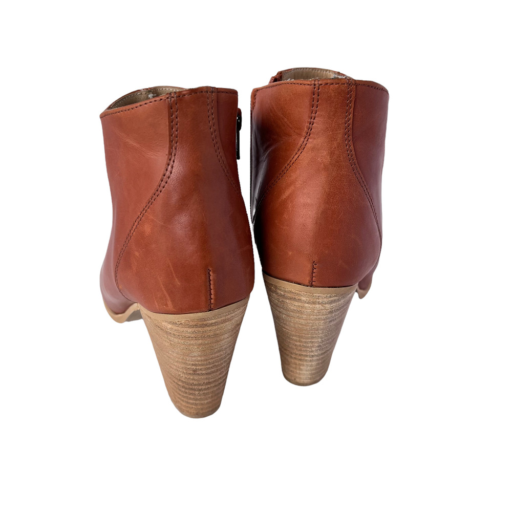 Alex + Alex Peep Toe Rust Leather Booties Women Size EU39/9 - Picture 4 of 6